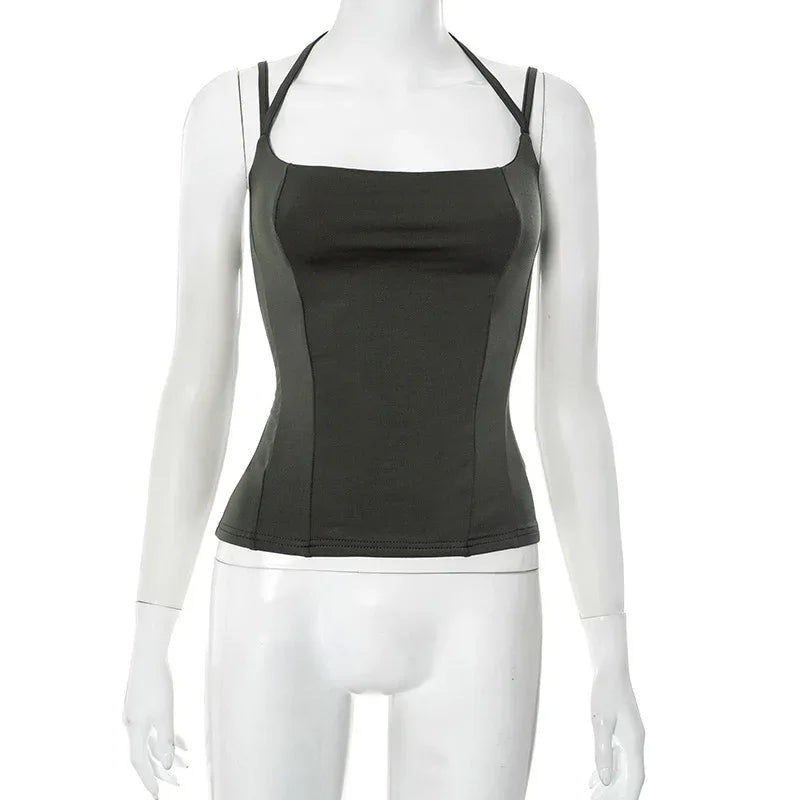 Slim-fit Strapless Double-rope Ripped Vest Top For Women - Gizmo Galaxy