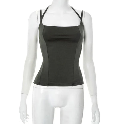 Slim-fit Strapless Double-rope Ripped Vest Top For Women - Gizmo Galaxy