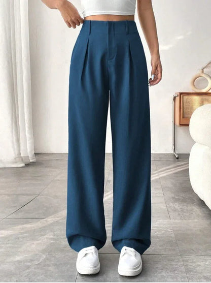 Ladies' High-waisted Slim-fit Suit Pants Wide-leg Floor-dragging Pants - Gizmo Galaxy