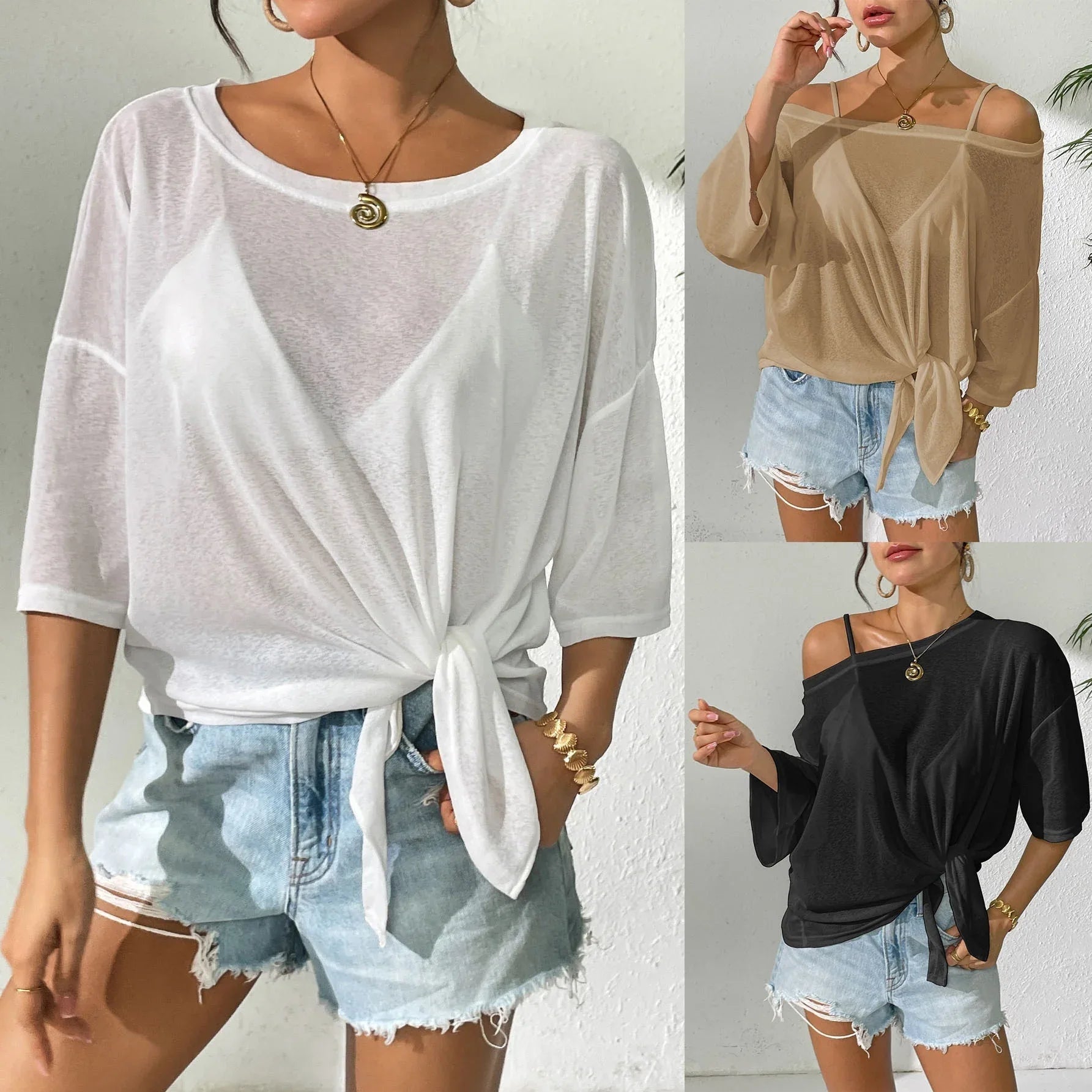 Women's Thin Loose Beach Bikini Cover-Up - Gizmo Galaxy