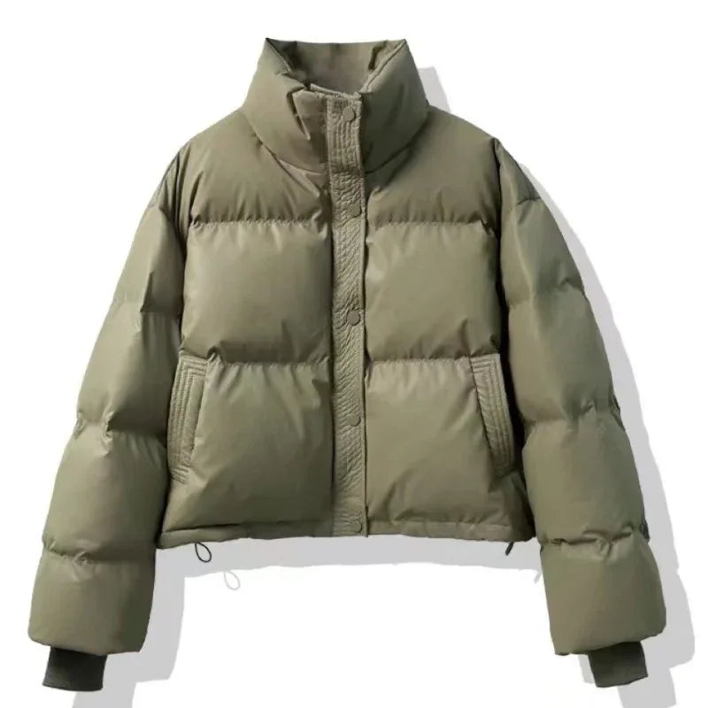 Wash-free PU Leather Cotton-padded Women's Short Thickened Small Cotton Coat Jacket - Gizmo Galaxy