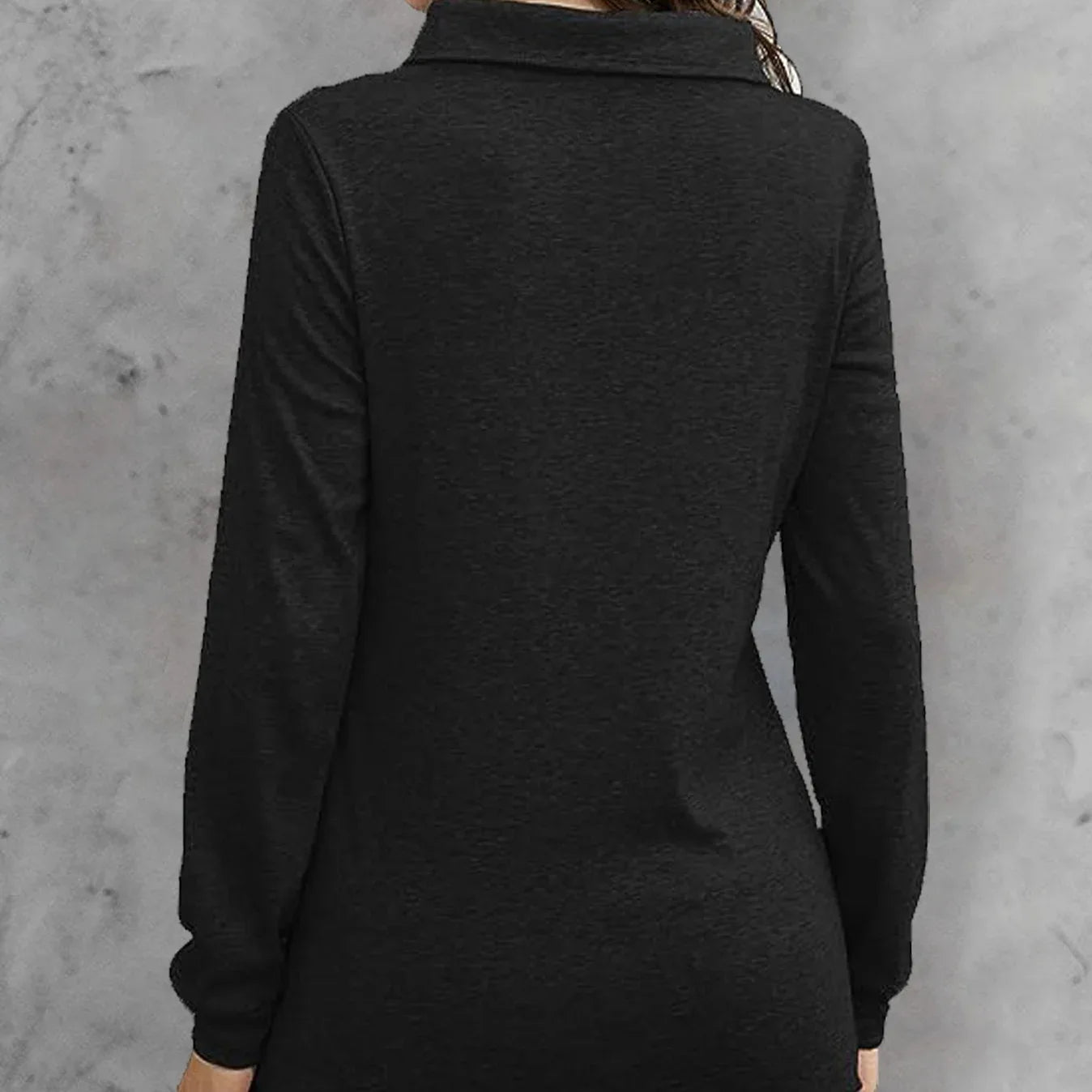 Women's Fashionable Long Sleeved Hood Collar Button Waist Top T-shirt - Gizmo Galaxy