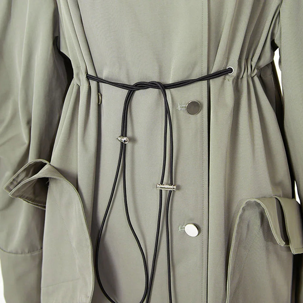 Elastic And Waisted Profile Trench Coat Women's Autumn - Gizmo Galaxy