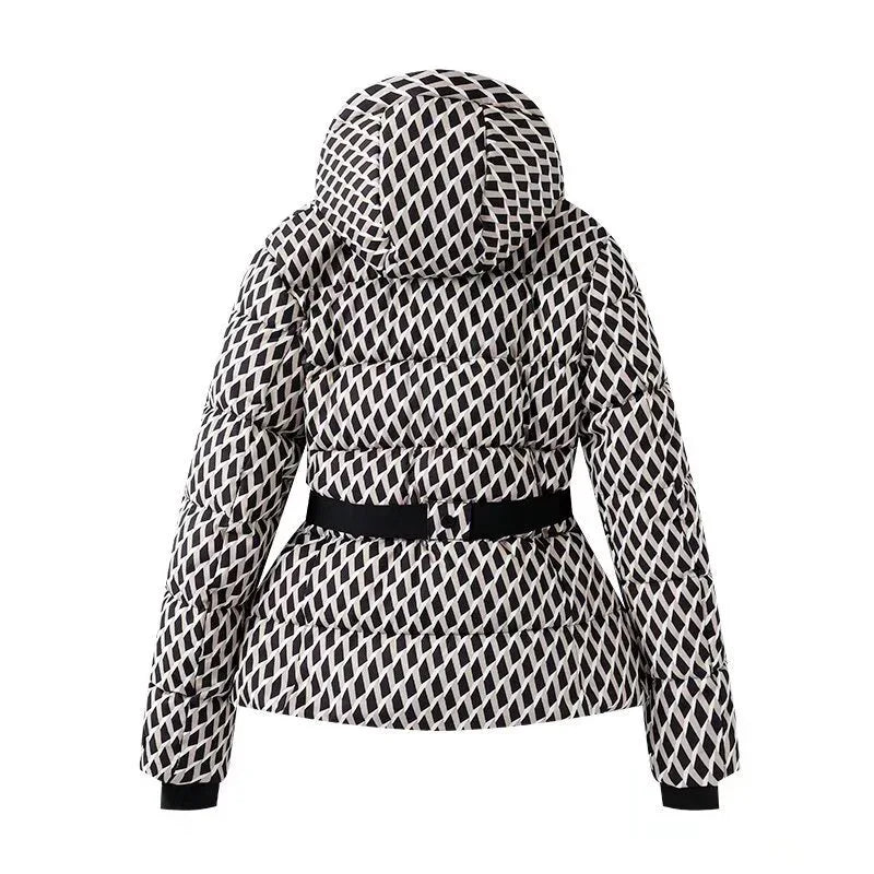 Women's Waist Slimming With Belt Cotton-padded Jacket - Gizmo Galaxy