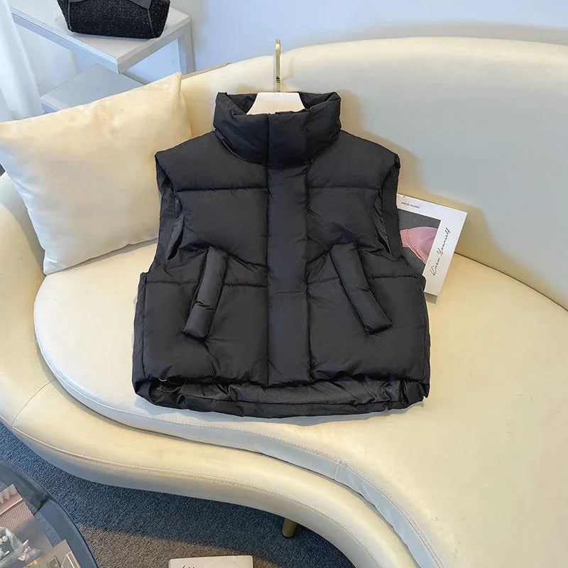 Short Autumn And Winter High Waist Women's Cotton Vest - Gizmo Galaxy