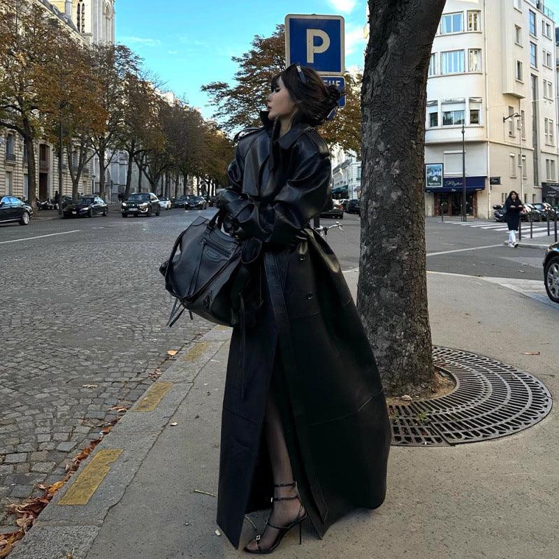 Autumn And Winter New Loose Cool Long Trench Coat - Gizmo Galaxy