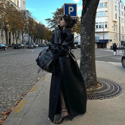 Autumn And Winter New Loose Cool Long Trench Coat - Gizmo Galaxy