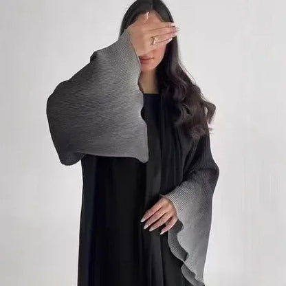 Pleated Long Shawl Women's Fashionable Elegant Gradient Cardigan - Gizmo Galaxy