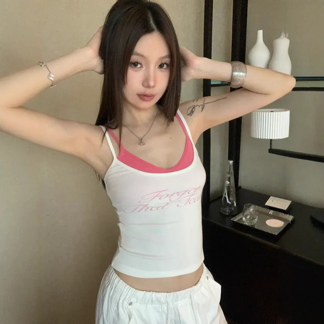 Retro Hot Girl Padded Strap Vest Women's Summer Top - Gizmo Galaxy