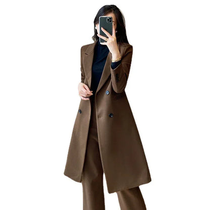 Women's Casual Double-breasted Elegant Trench Coat - Gizmo Galaxy