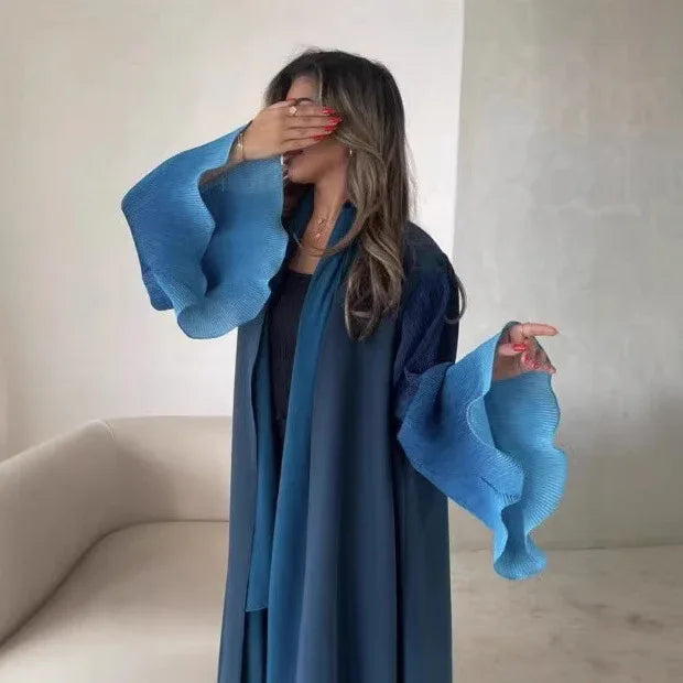 Pleated Long Shawl Women's Fashionable Elegant Gradient Cardigan - Gizmo Galaxy