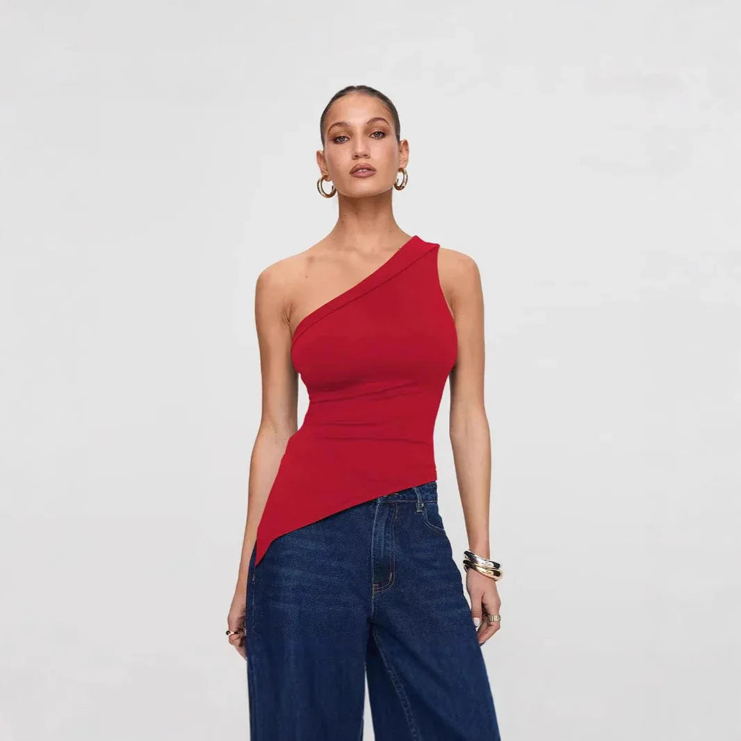 Women's Irregular Slit Design High-grade Top - Gizmo Galaxy