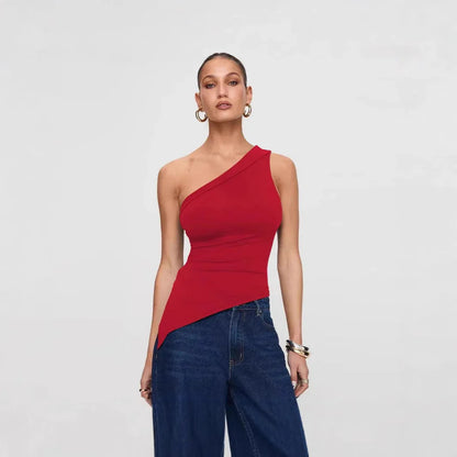 Women's Irregular Slit Design High-grade Top - Gizmo Galaxy