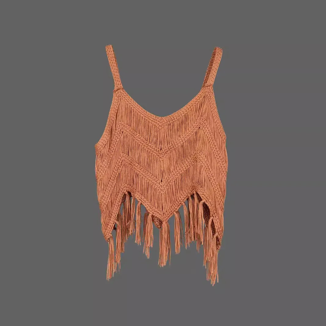 Women's Knitwear Tassel Pullover Hollow Out - Gizmo Galaxy