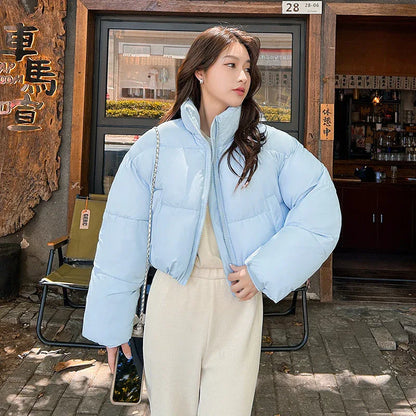 Stand-up Collar Thick Down Cotton Jacket Coat - Gizmo Galaxy