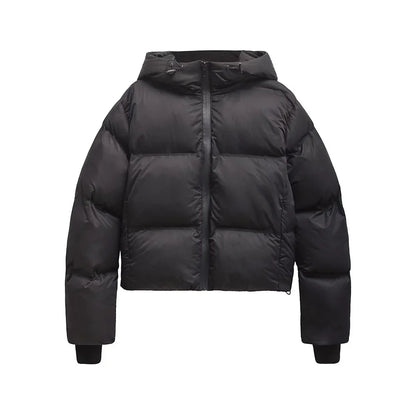 Simple Hooded Long Sleeve Zipper Pocket Protective Jacket Coat For Women - Gizmo Galaxy