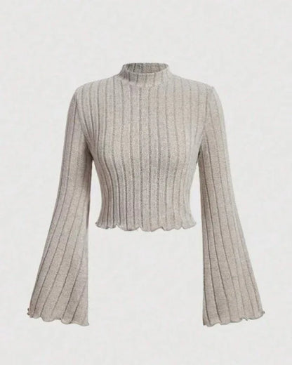 Printed Sexy Lace Thick Long Sleeved T-shirt Knitted Sweater - Gizmo Galaxy