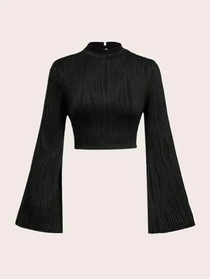 Printed Sexy Lace Thick Long Sleeved T-shirt Knitted Sweater - Gizmo Galaxy