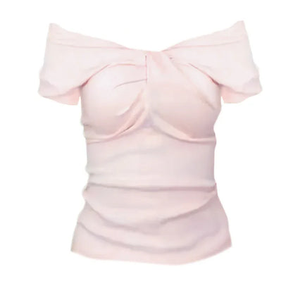 New Slim-fit Slimming Two-way Top Off-shoulder T-shirt Women - Gizmo Galaxy