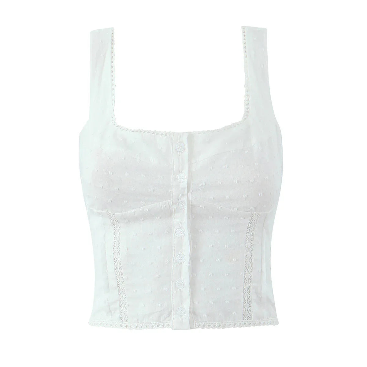 Flower Embroidered Button Cardigan Short Camisole - Gizmo Galaxy