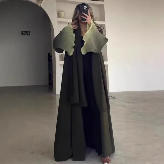 Pleated Long Shawl Women's Fashionable Elegant Gradient Cardigan - Gizmo Galaxy