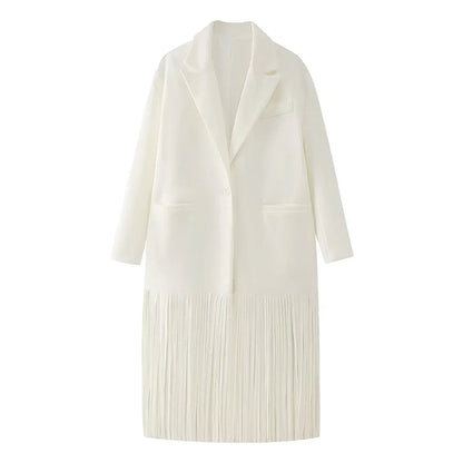 Women's Street Fashion Tassel Woolen Coat - Gizmo Galaxy