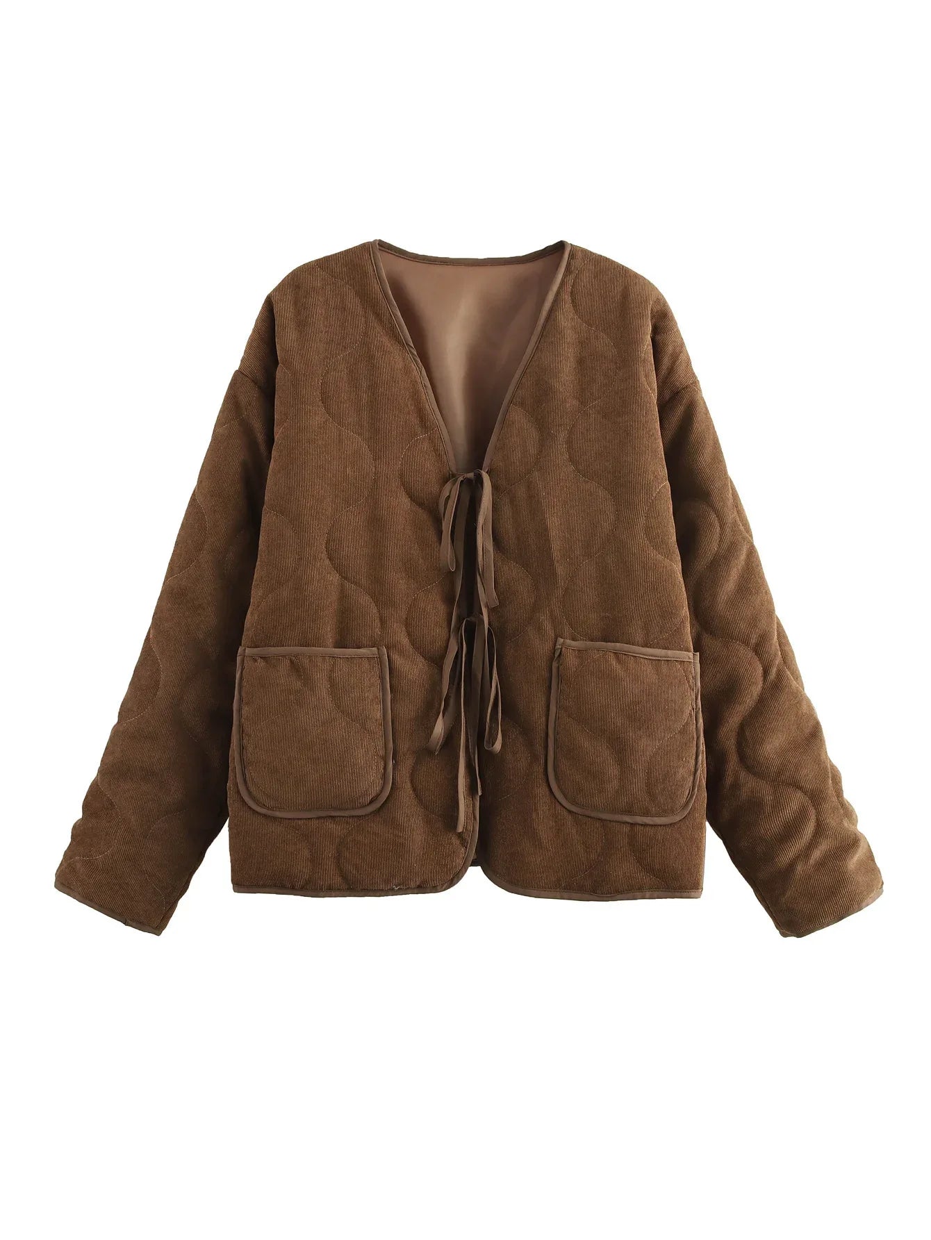 New Solid Color Bowknot Cotton-padded Coat - Gizmo Galaxy