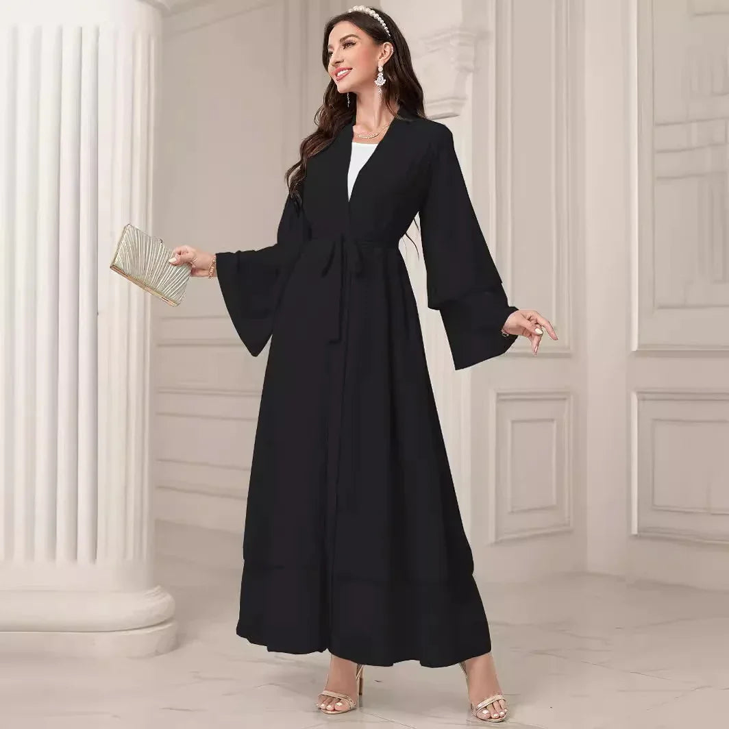 Middle East Solid Color Chiffon Plus Size Women's Gauze Robe - Gizmo Galaxy