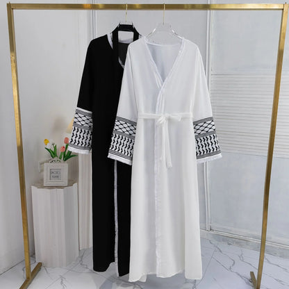 Elegant Cardigan Embroidered Muslim Dress Women's Robe - Gizmo Galaxy