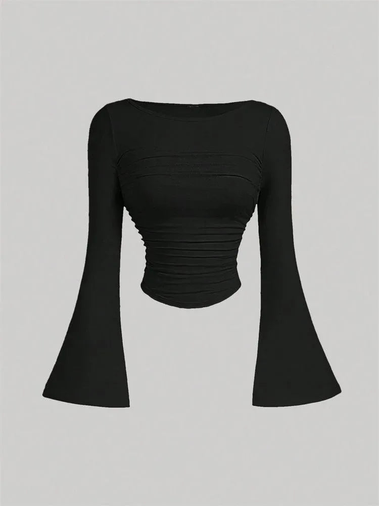 Printed Sexy Lace Thick Long Sleeved T-shirt Knitted Sweater - Gizmo Galaxy