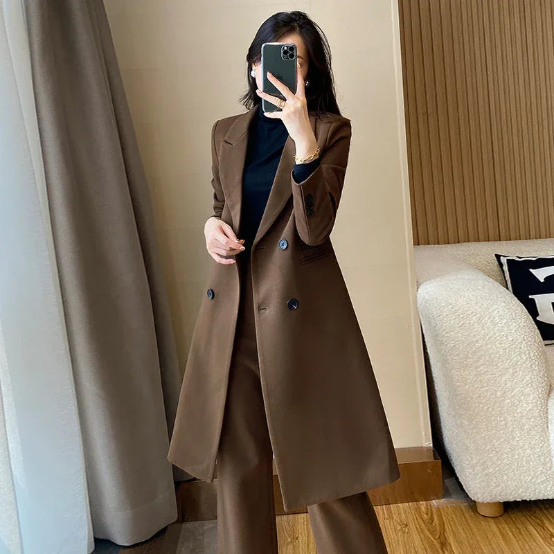 Women's Casual Double-breasted Elegant Trench Coat - Gizmo Galaxy
