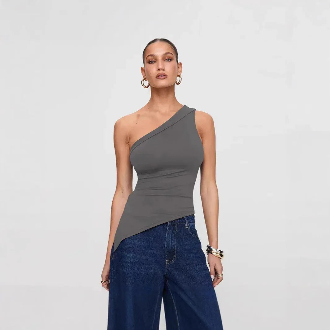 Women's Irregular Slit Design High-grade Top - Gizmo Galaxy