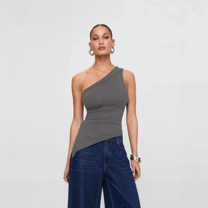 Women's Irregular Slit Design High-grade Top - Gizmo Galaxy