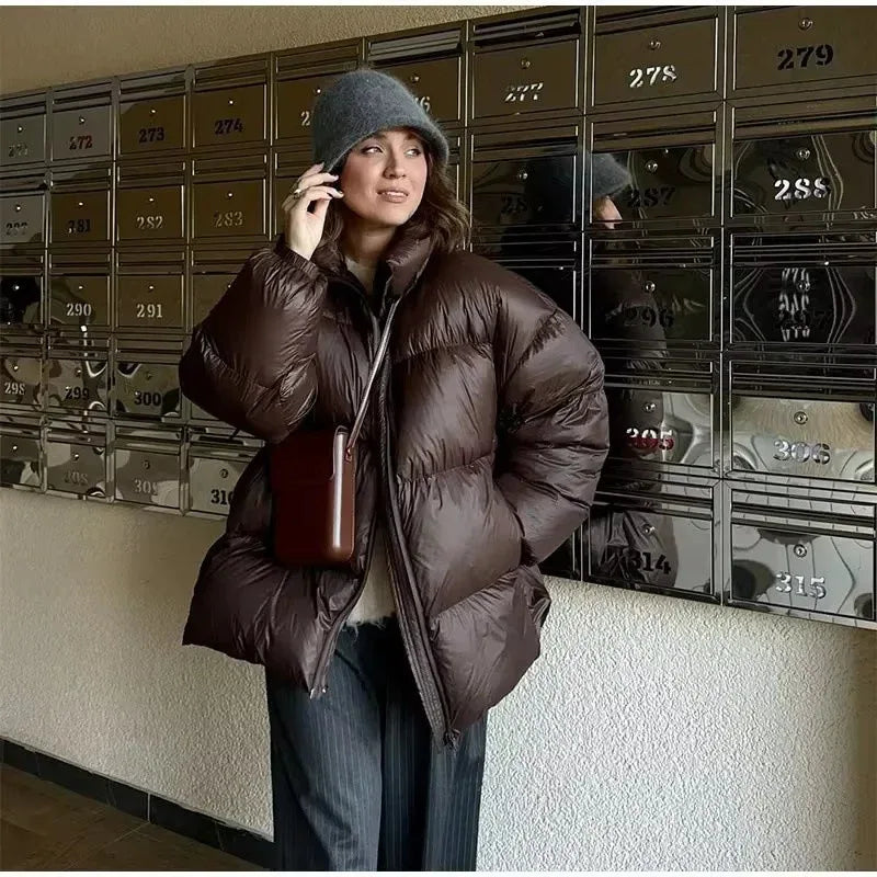 Fashion Casual Loose Fluffy Soft Bread Cotton Jacket - Gizmo Galaxy