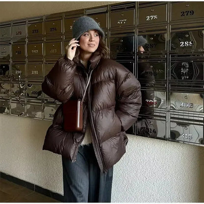 Fashion Casual Loose Fluffy Soft Bread Cotton Jacket - Gizmo Galaxy