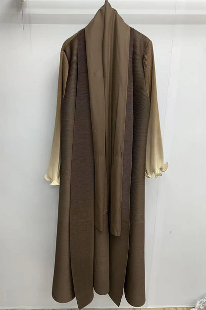 Pleated Long Shawl Women's Fashionable Elegant Gradient Cardigan - Gizmo Galaxy