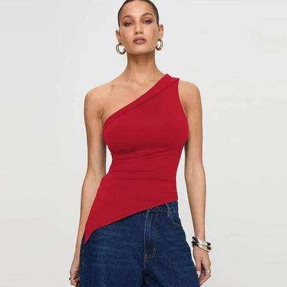 Women's Irregular Slit Design High-grade Top - Gizmo Galaxy