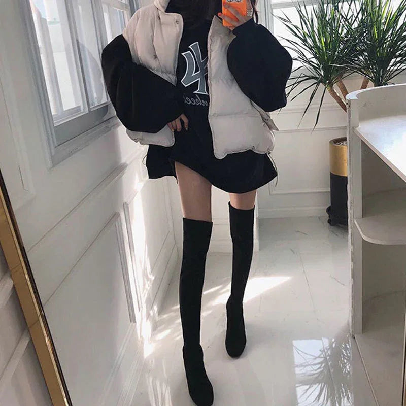 Women's Korean Style Lazy Style All-match Down Cotton Bread Coat Vest - Gizmo Galaxy