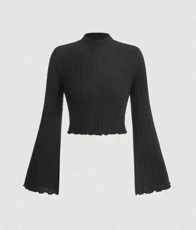 Printed Sexy Lace Thick Long Sleeved T-shirt Knitted Sweater - Gizmo Galaxy
