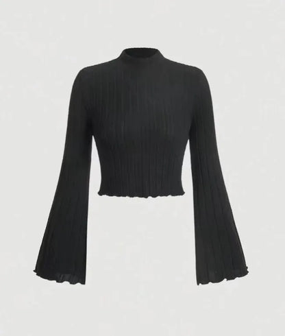 Printed Sexy Lace Thick Long Sleeved T-shirt Knitted Sweater - Gizmo Galaxy