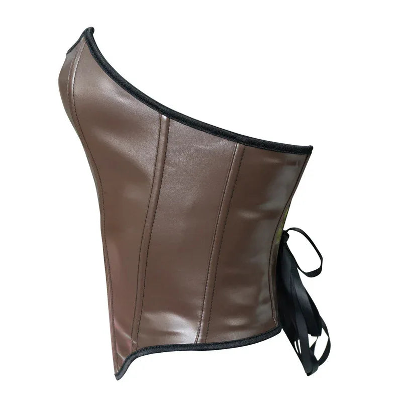 Leather Shaping Chest-wrapped Off-shoulder Vest - Gizmo Galaxy
