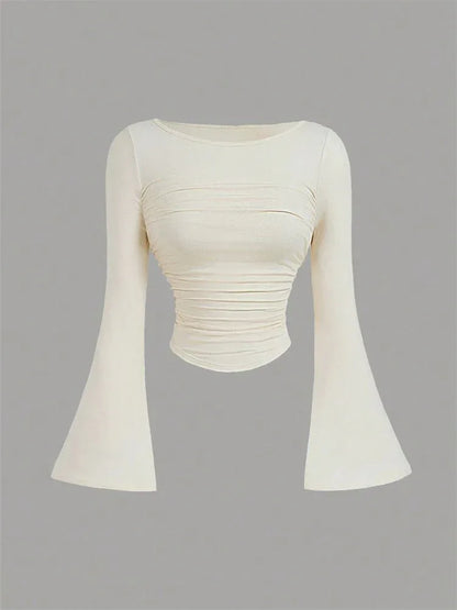Printed Sexy Lace Thick Long Sleeved T-shirt Knitted Sweater - Gizmo Galaxy