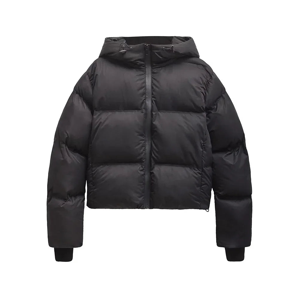 Simple Hooded Long Sleeve Zipper Pocket Protective Jacket Coat For Women - Gizmo Galaxy