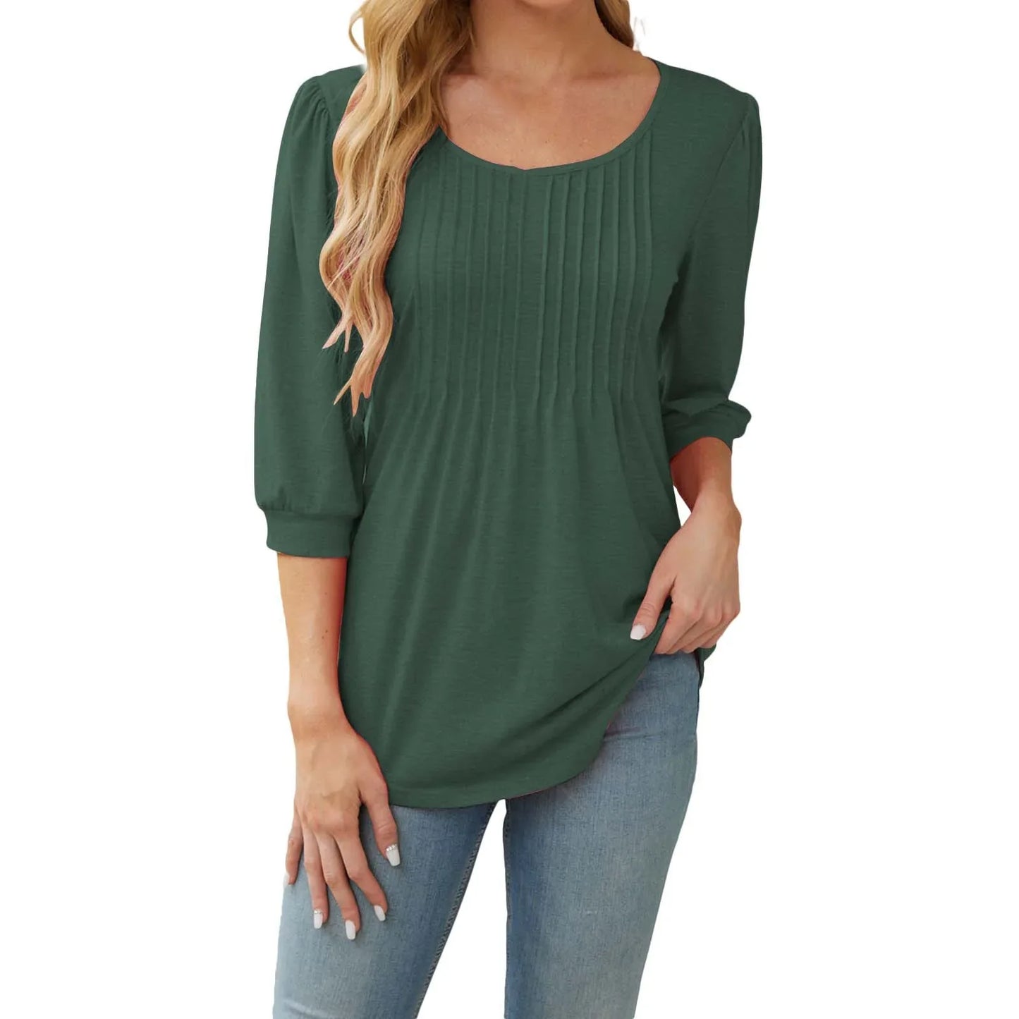 Round Neck Drawstring Half Sleeve Women's T-shirt Tops - Gizmo Galaxy