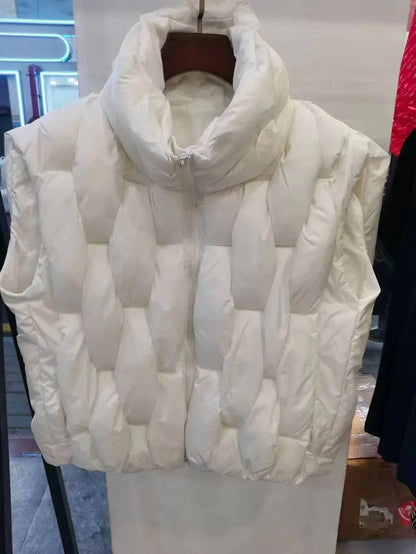 Fried Street Stand Collar Down Women's Cotton Vest - Gizmo Galaxy