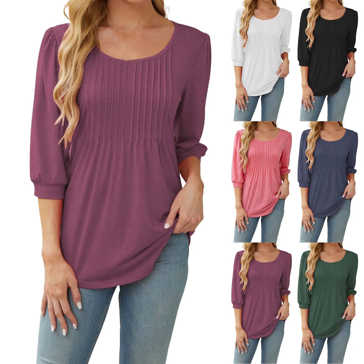 Round Neck Drawstring Half Sleeve Women's T-shirt Tops - Gizmo Galaxy