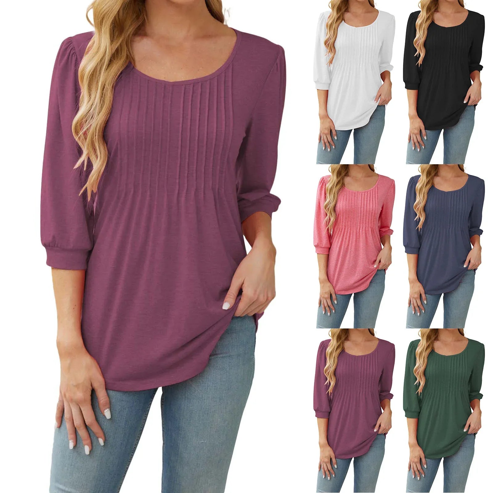 Round Neck Drawstring Half Sleeve Women's T-shirt Tops - Gizmo Galaxy