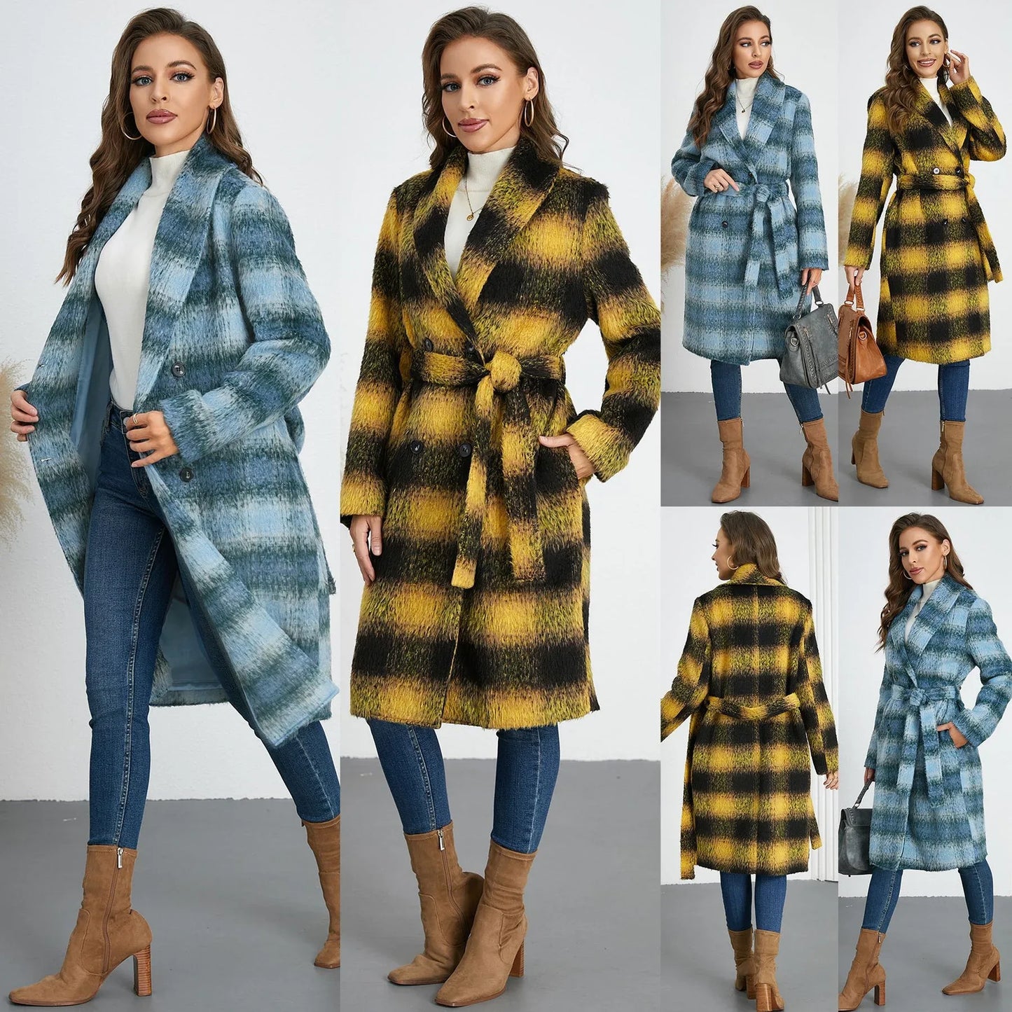 Winter Retro Slim Temperament Double Row Long-cut Coat - Gizmo Galaxy