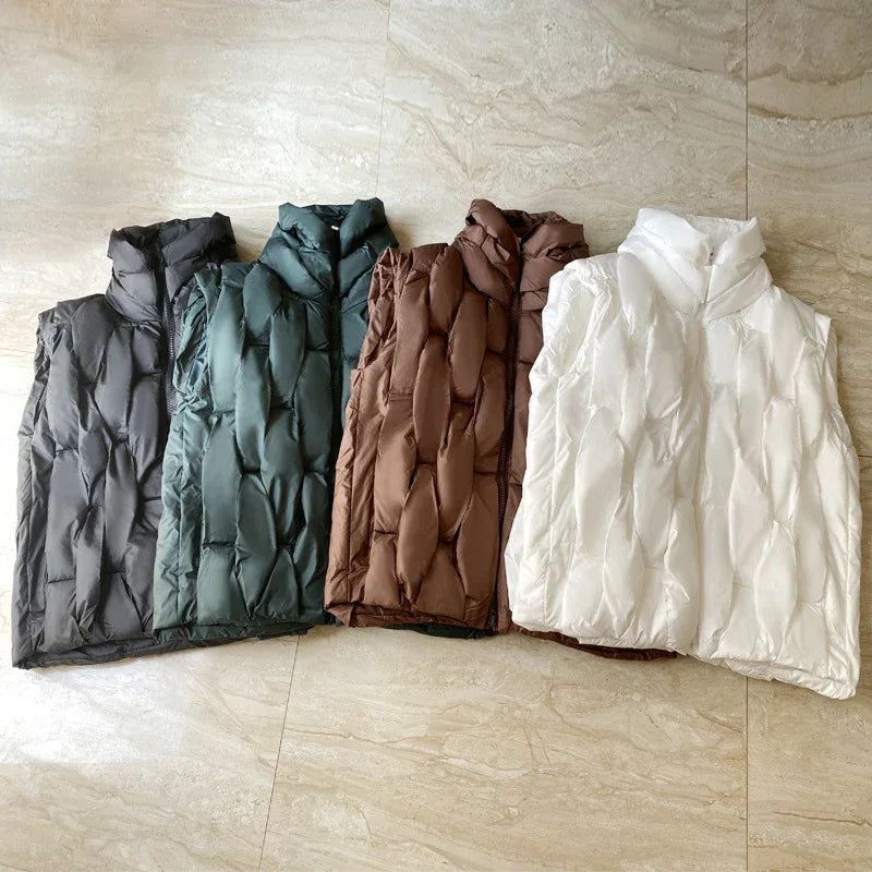 Fried Street Stand Collar Down Women's Cotton Vest - Gizmo Galaxy