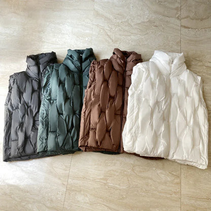 Fried Street Stand Collar Down Women's Cotton Vest - Gizmo Galaxy